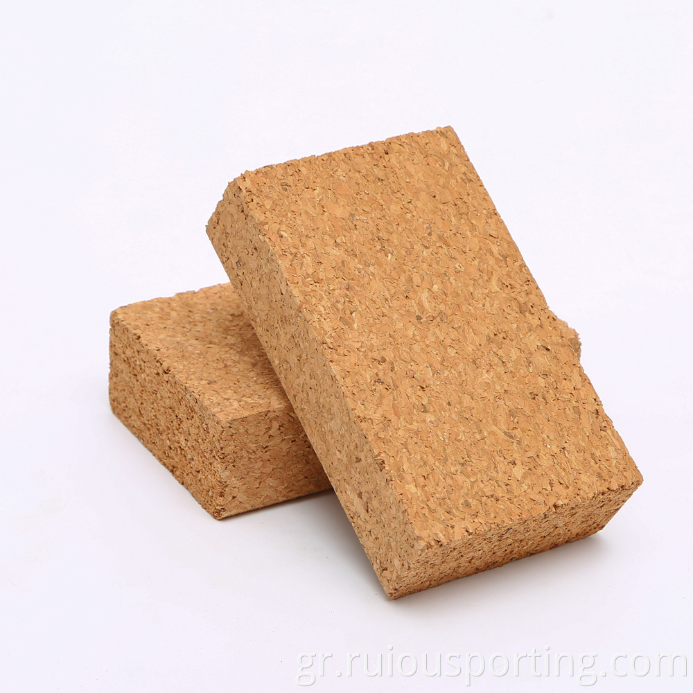 natural cork yoga blocks bricks set